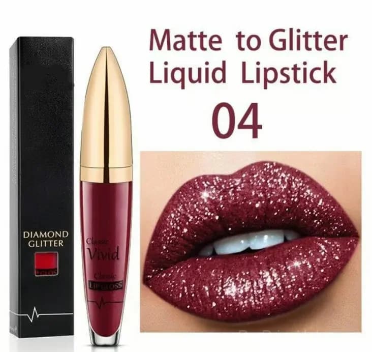 Diamond Lip Gloss Matte to Glitter Liquid Lipstick Waterproof 01 - View 7