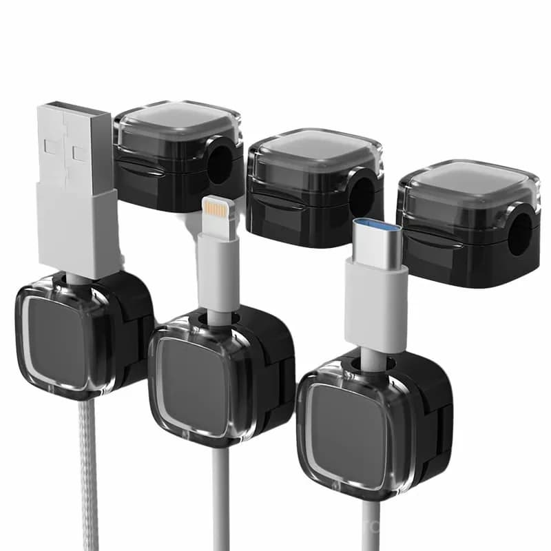 Transparent Magnetic Cable Organizer Clips, Mixed Colors, 6-Pack - View 6