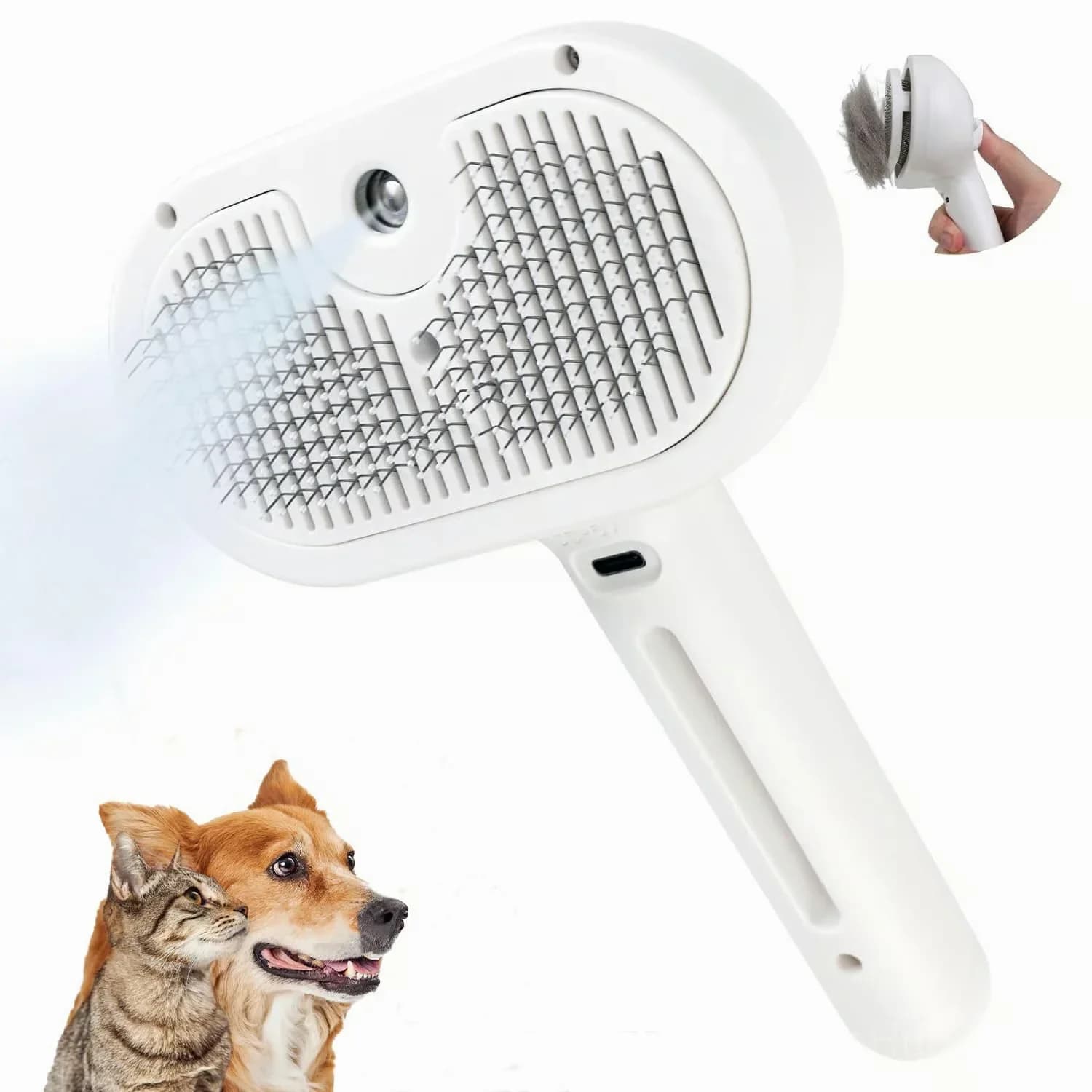 White Pet Spray Hair Removal Comb for Dogs - View 2
