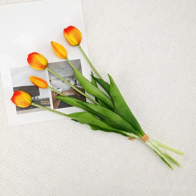 10-Piece UV Resistant Waterproof Faux Tulip Bouquet – Artificial Flowers for Indoor/Outdoor Decor - View 11