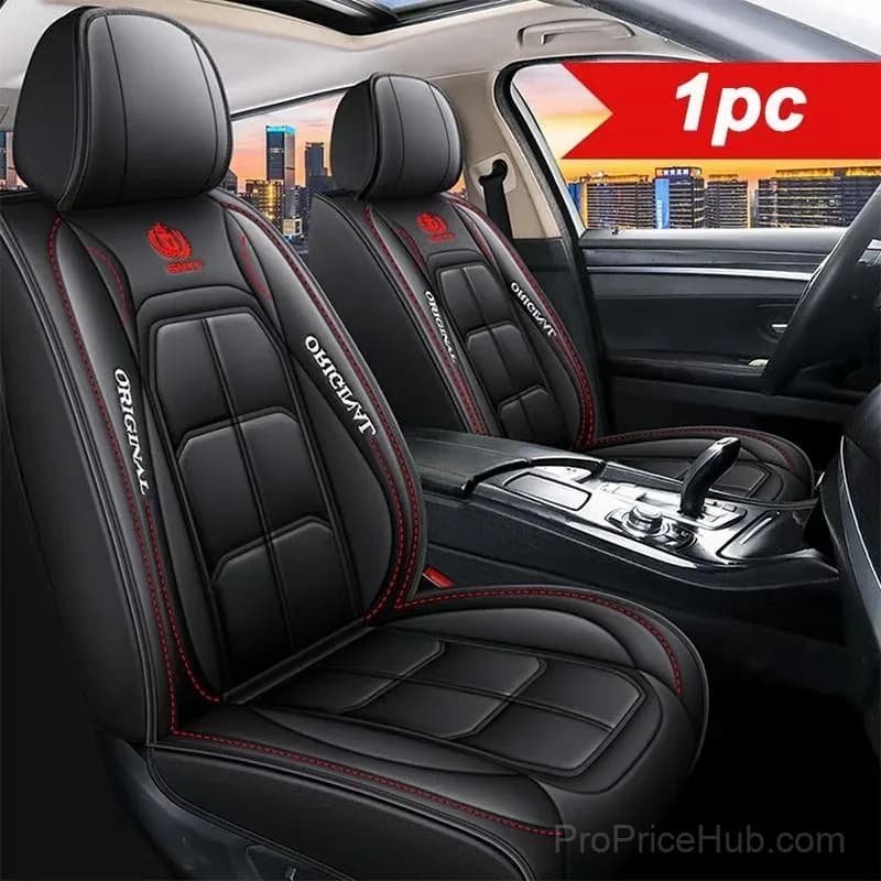 PU Leather Front Car Seat Covers, Universal Fit, Red - View 7
