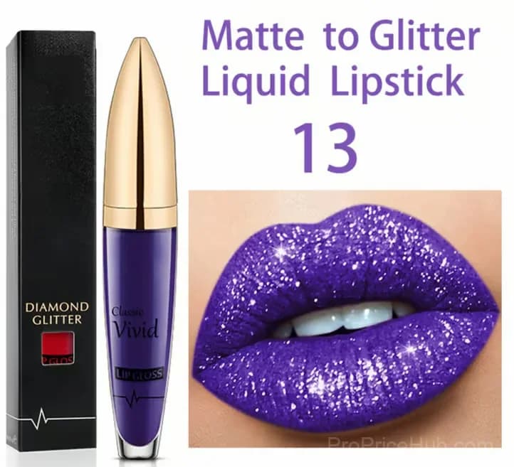 Diamond Lip Gloss Matte to Glitter Liquid Lipstick Waterproof 01 - View 16