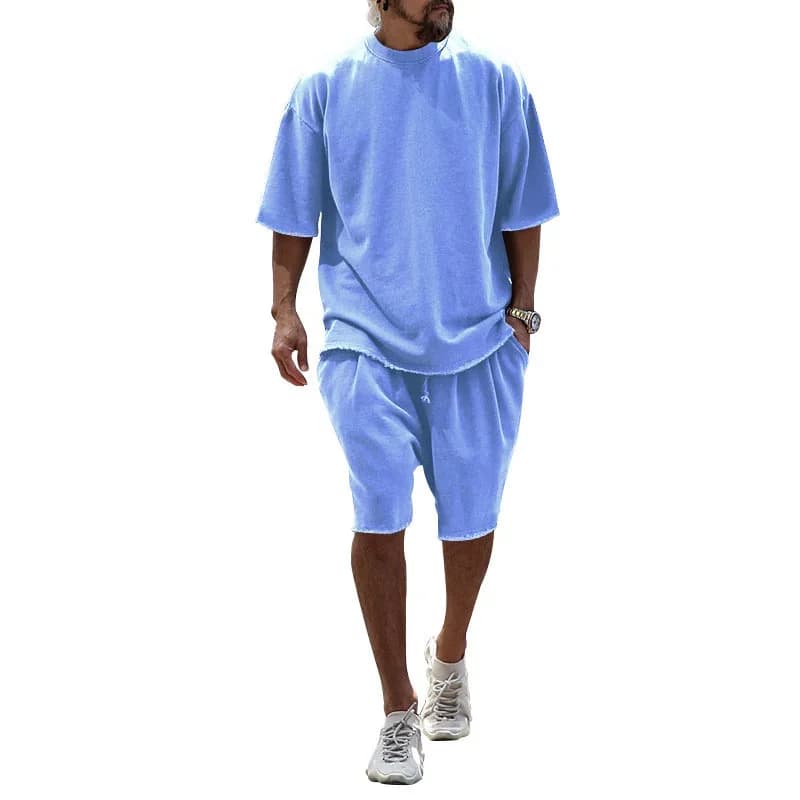Men's Casual Loose Fit Solid Sports Set - M to 8XL - View 22