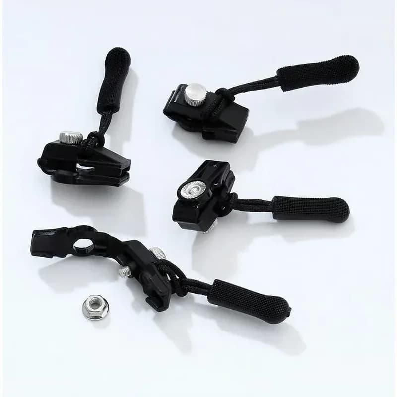 Black Zipper Puller Repair Kit, Easy Install, 10-Piece - View 9