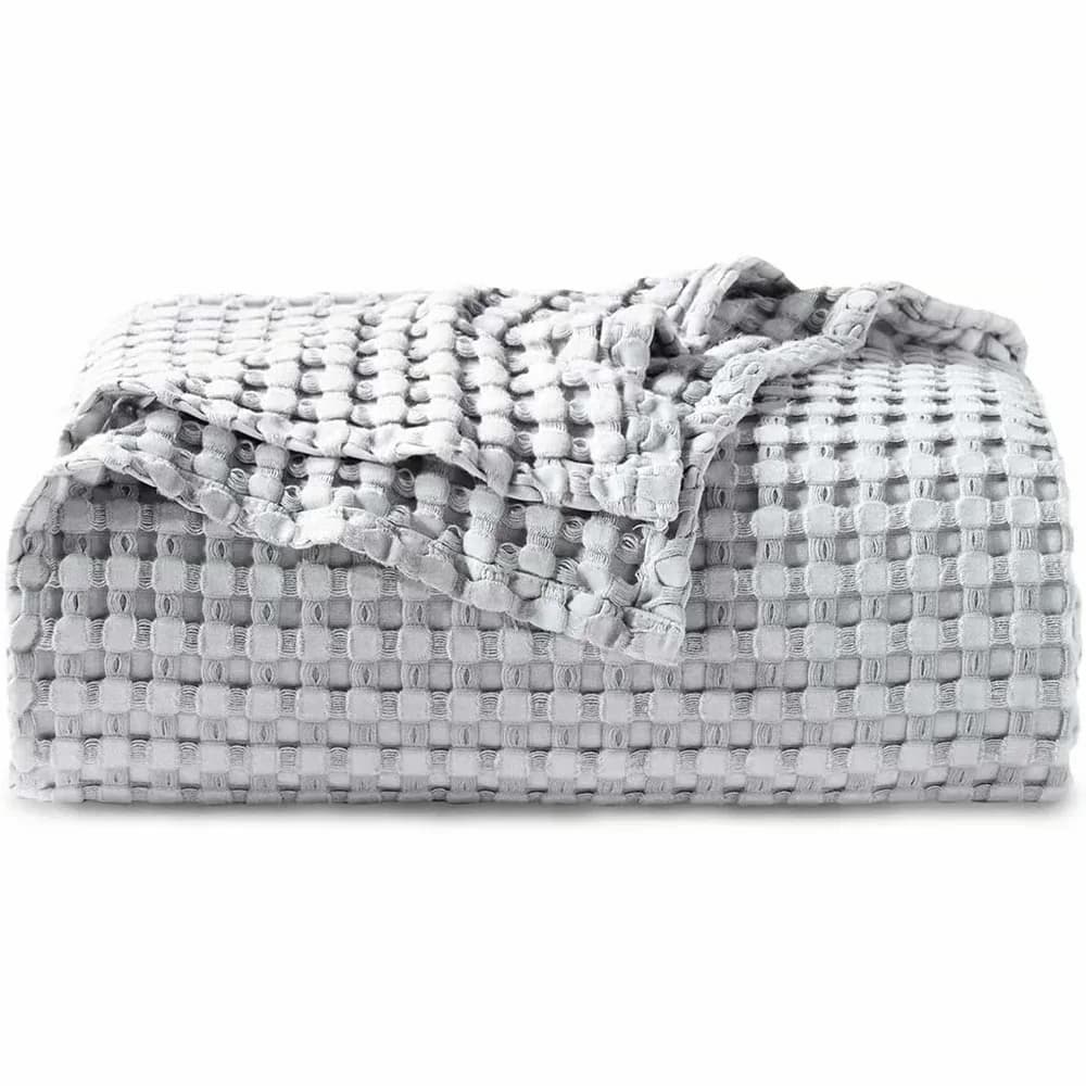 Bamboo-Cotton Waffle Weave Blanket, Ginger, 59 x 79 in - View 3