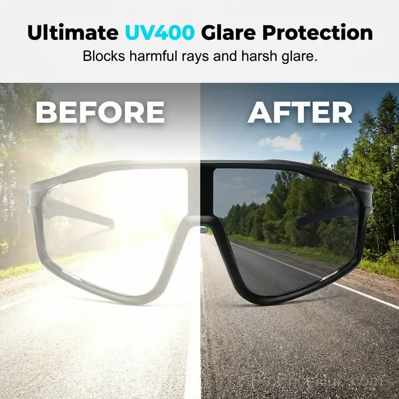 Photochromic Outdoor Sports Glasses, Grey, 1 PC - View 8
