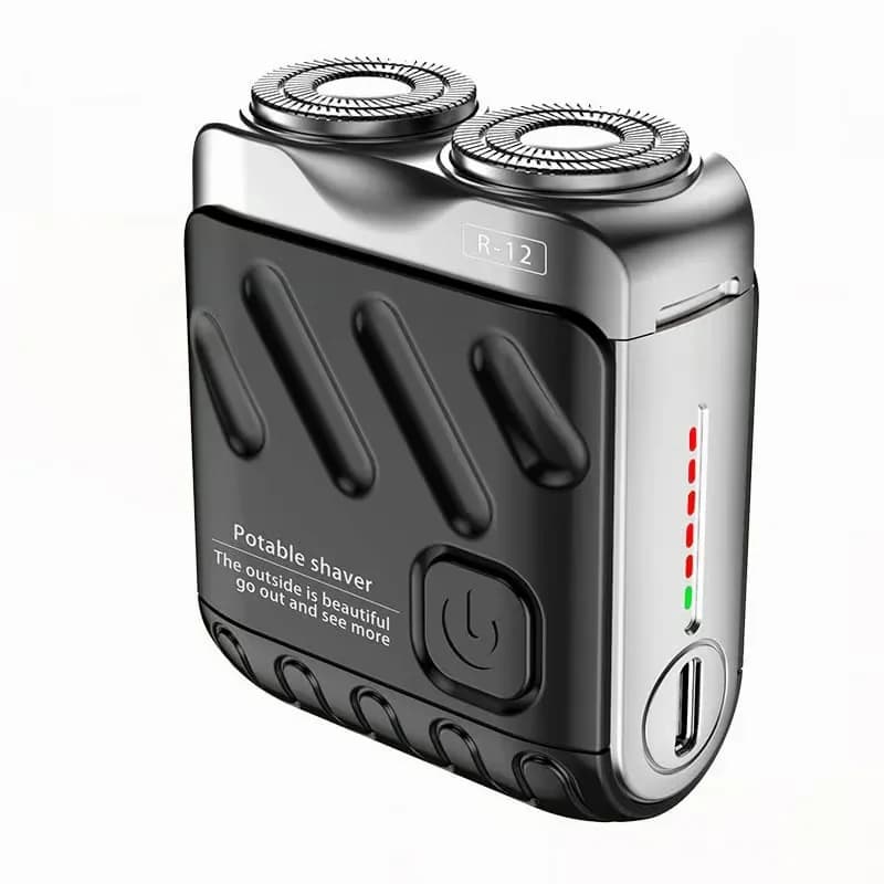 Portable Dual Ring Rotary Electric Shaver, Orange - View 6