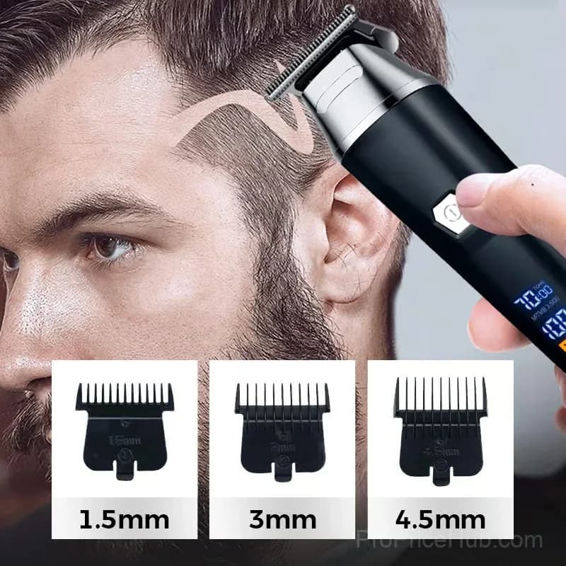 Diamond Black Digital Display Electric Hair Clipper Set - View 8