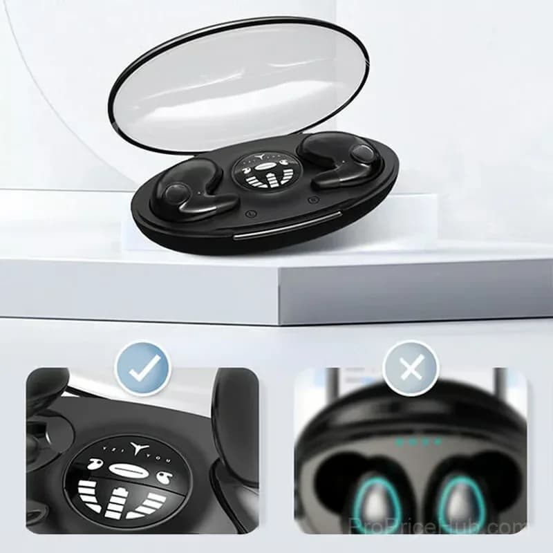 Invisible Sleep Wireless Earphone, IPX5 Waterproof, Black - View 11