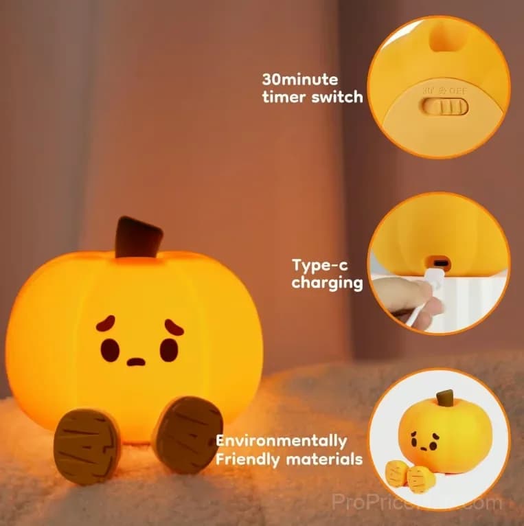 Pumpkin Shaped Night Light for Lighting Decor - View 3