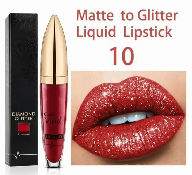 Diamond Lip Gloss Matte to Glitter Liquid Lipstick Waterproof 01 - View 13