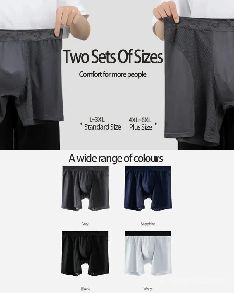 Men's Big & Tall Anti-Wear Long Leg Boxer Briefs (L-6XL) - View 13