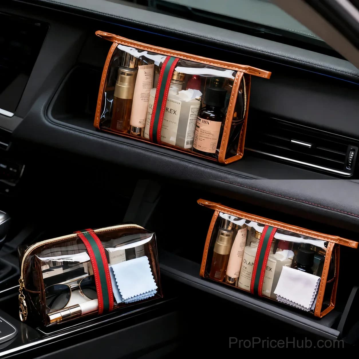 3-Piece Retro Vintage Vanity Bag Set, Large Capacity Makeup Organizer - View 4