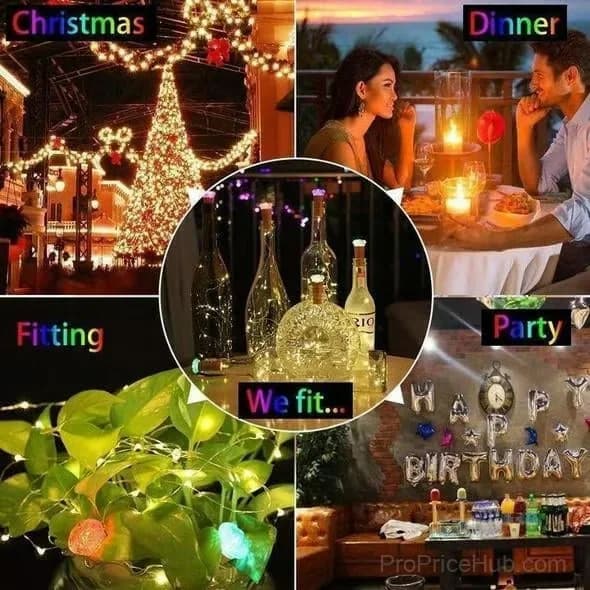 Multicolor Battery-Operated Bottle Lights with Replaceable Batteries - View 14