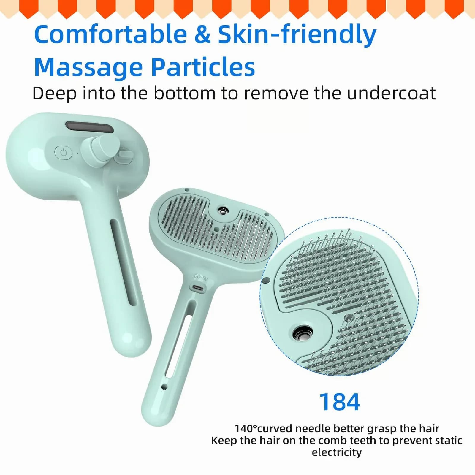 White Pet Spray Hair Removal Comb for Dogs - View 7