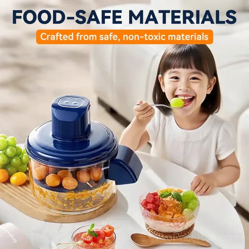 Transparent Electric Fruit & Vegetable Peeler, Blue - View 7