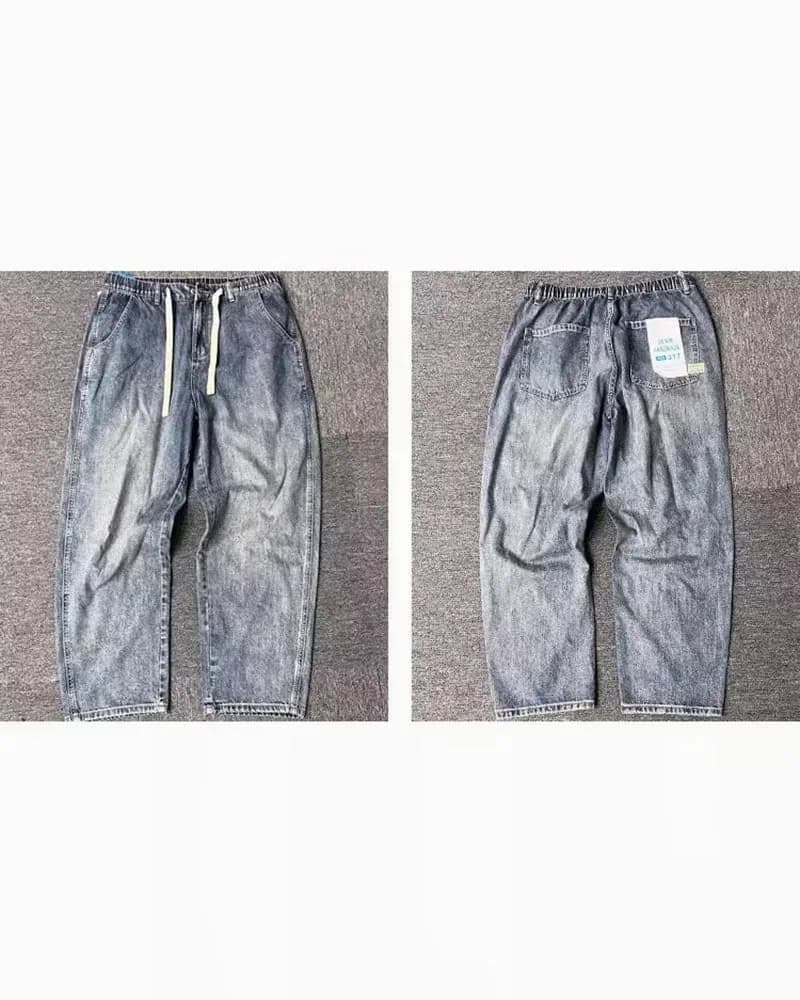 Big & Tall Men's Japanese Vintage Washed Jeans M-8XL - View 12
