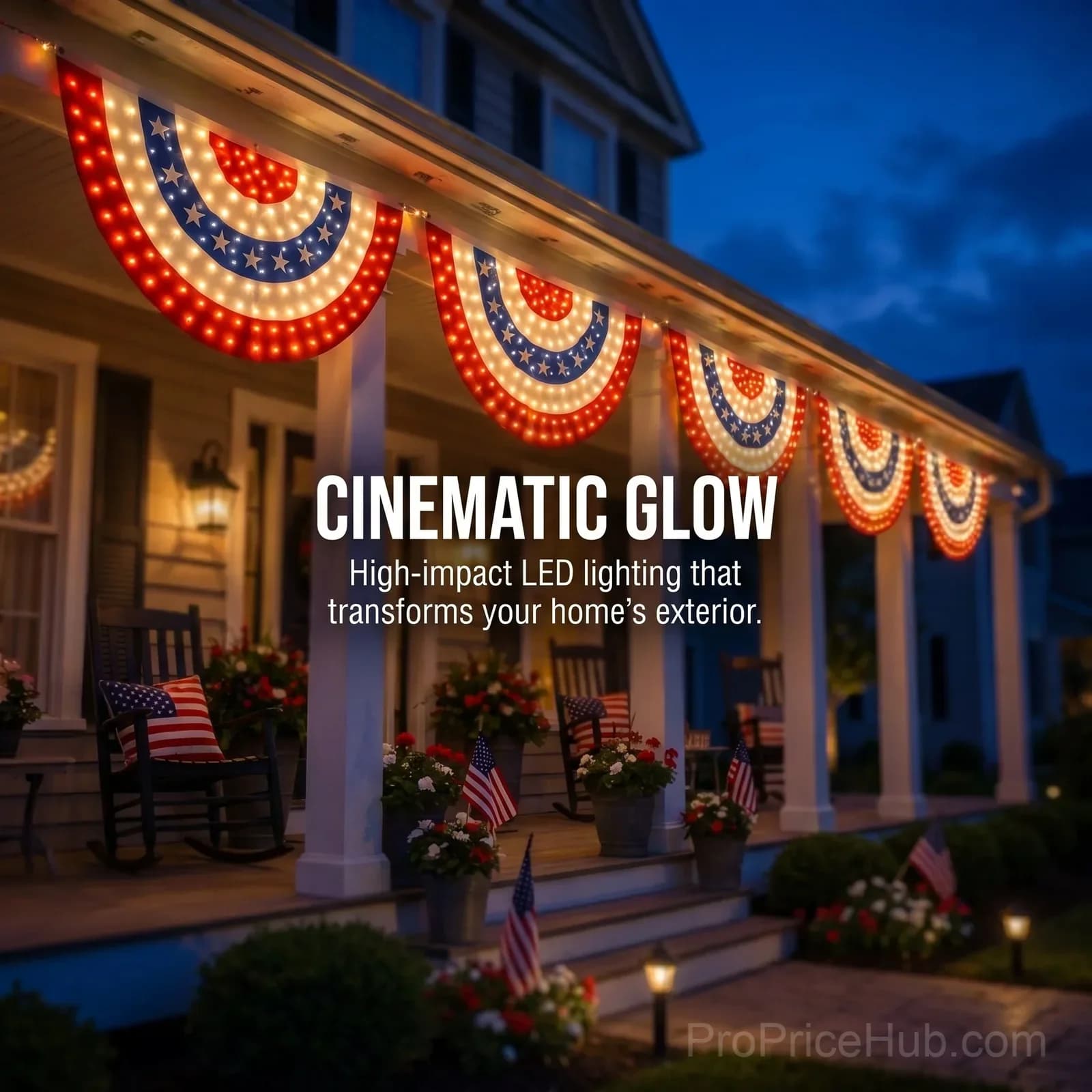 3 x 6 Ft LED Patriotic Bunting Banner for America’s 250th - View 6
