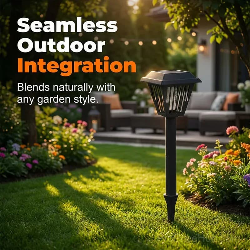 Outdoor Solar Mosquito Killer LED Lamp, Stake/Stand, Black, 1 Pc - View 8