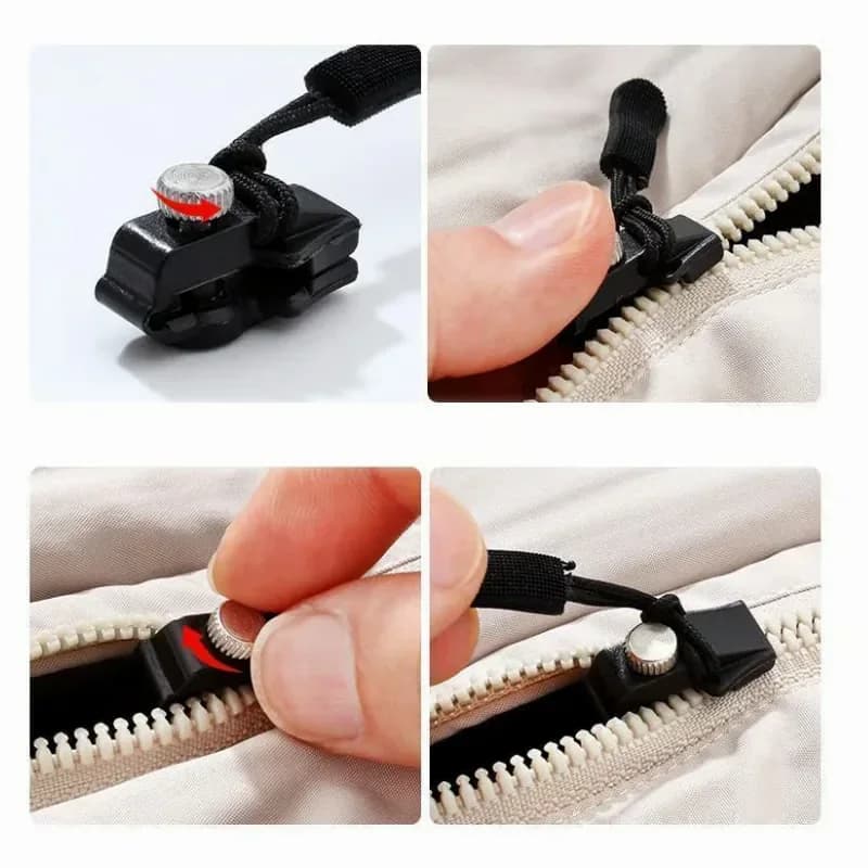 Black Zipper Puller Repair Kit, Easy Install, 10-Piece - View 5