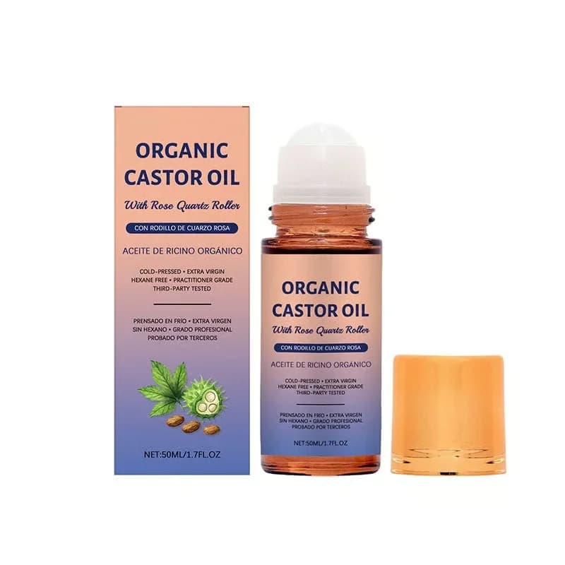 Organic Golden Castor Oil Roll-On with Rose Quartz, 1 Pc - View 15