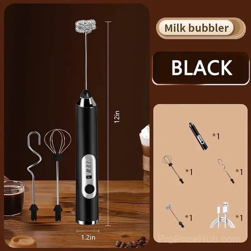 Rechargeable 3-Speed Handheld Milk Frother Wand for Drinks - View 16