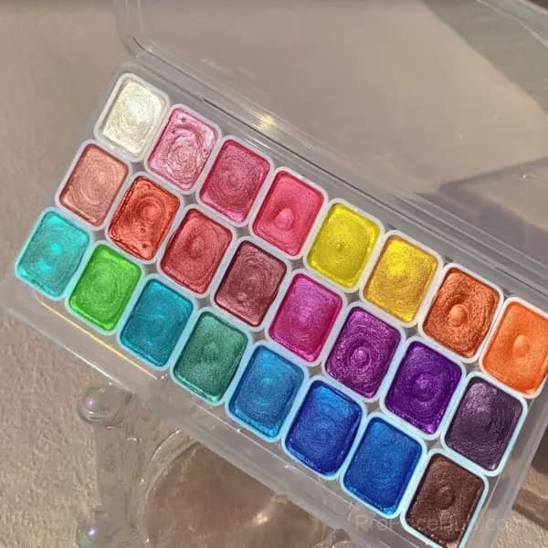 20-Color Shifting Watercolor Painting Set with Brushes - View 13