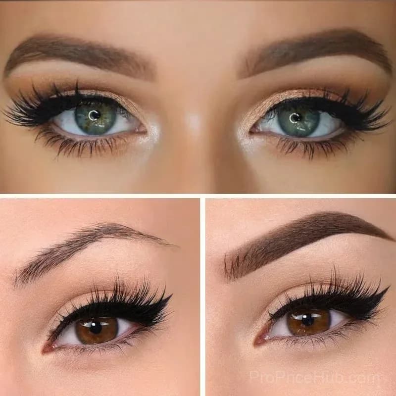 Brow Stamp Set with 10 Templates and 2 Brow Brushes - Dark Brown - View 6