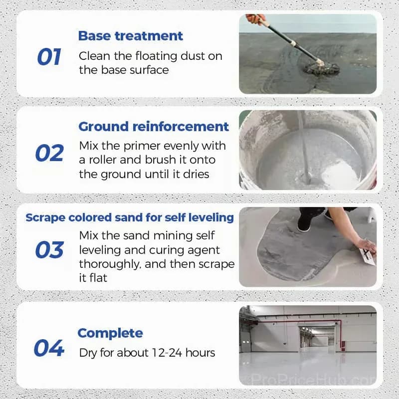 High-Gloss Marble Effect Epoxy Floor Coating, Light Gray, 500g - View 8
