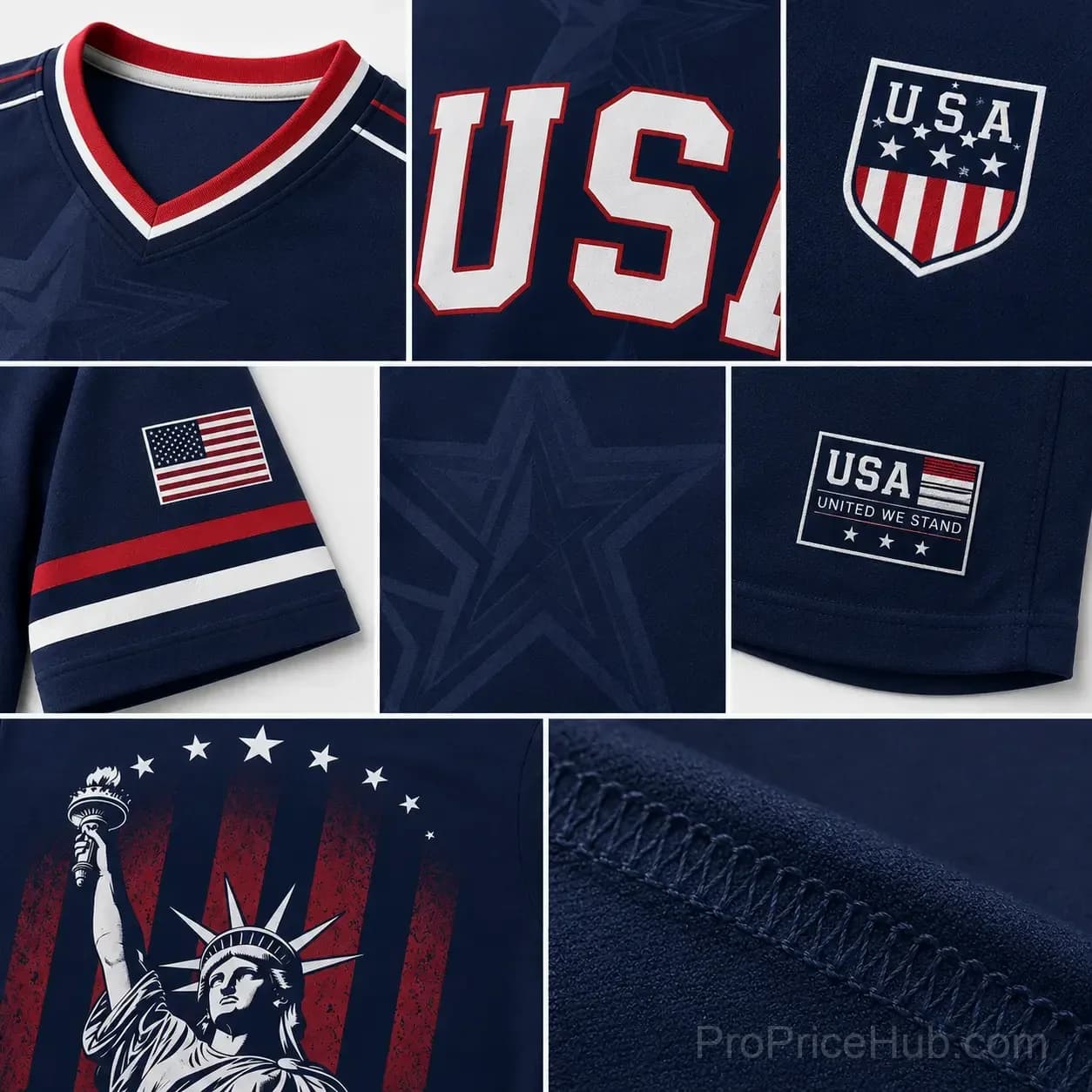 USA Liberty V-Neck Soccer Jersey – American Flag - View 6