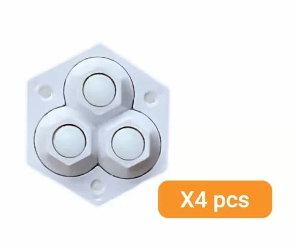 360° Rotating Three-Ball Caster Wheels, White, 4-Pack - View 20