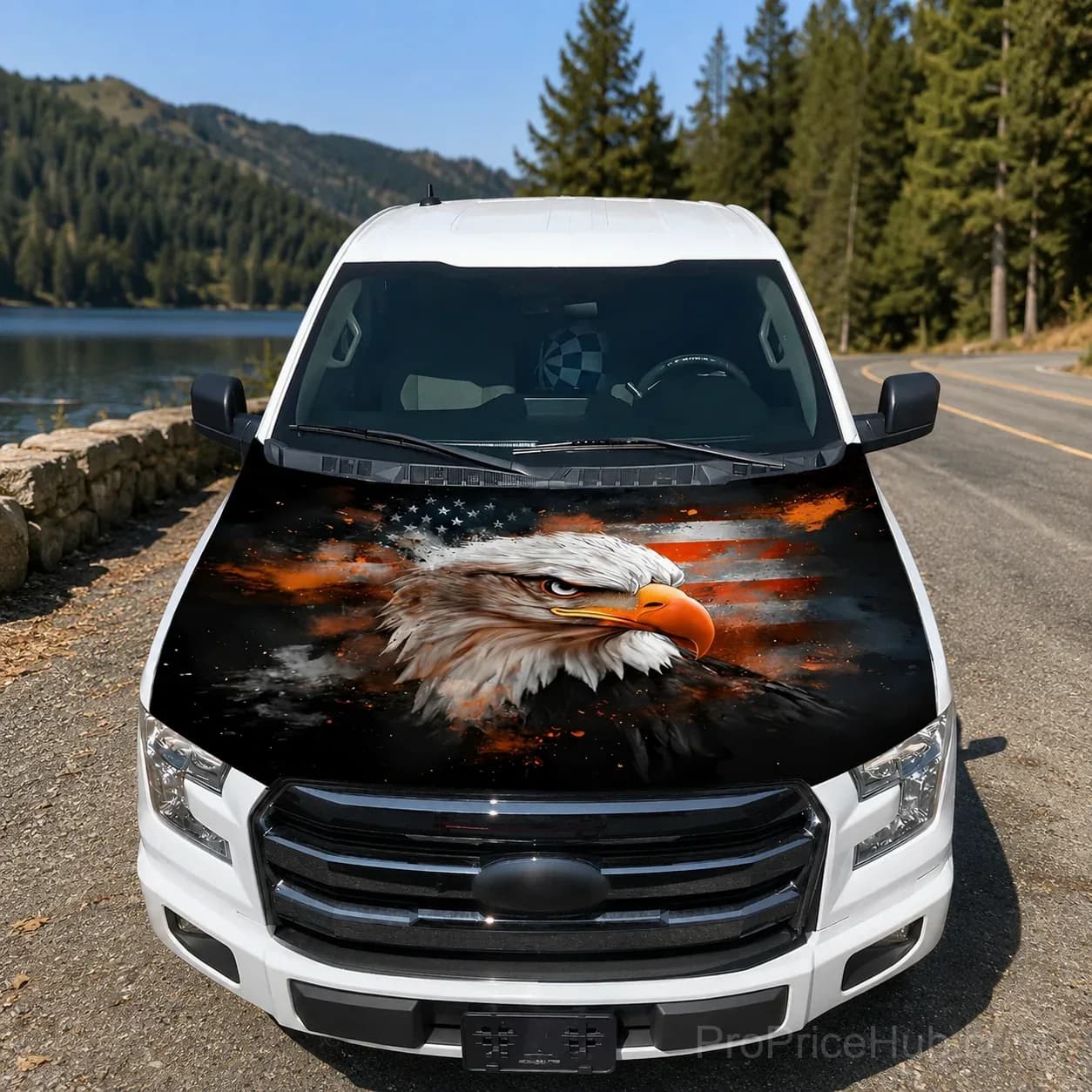 American Car Hood Flag - No Glue No Tools, Install in 1 Minute - View 24