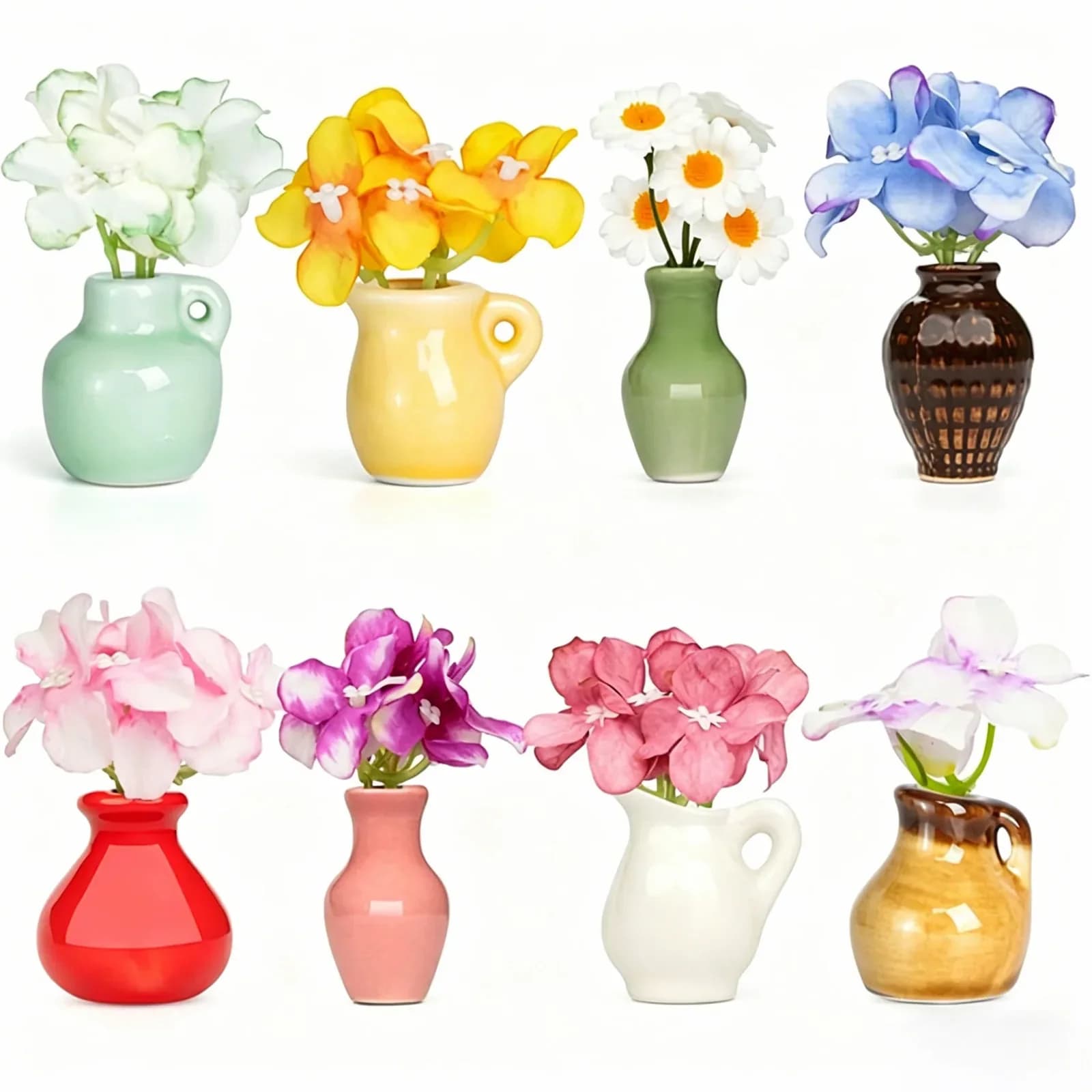 Mini Ceramic Vase Fridge Magnet - Small Home Decor Accent - View 15