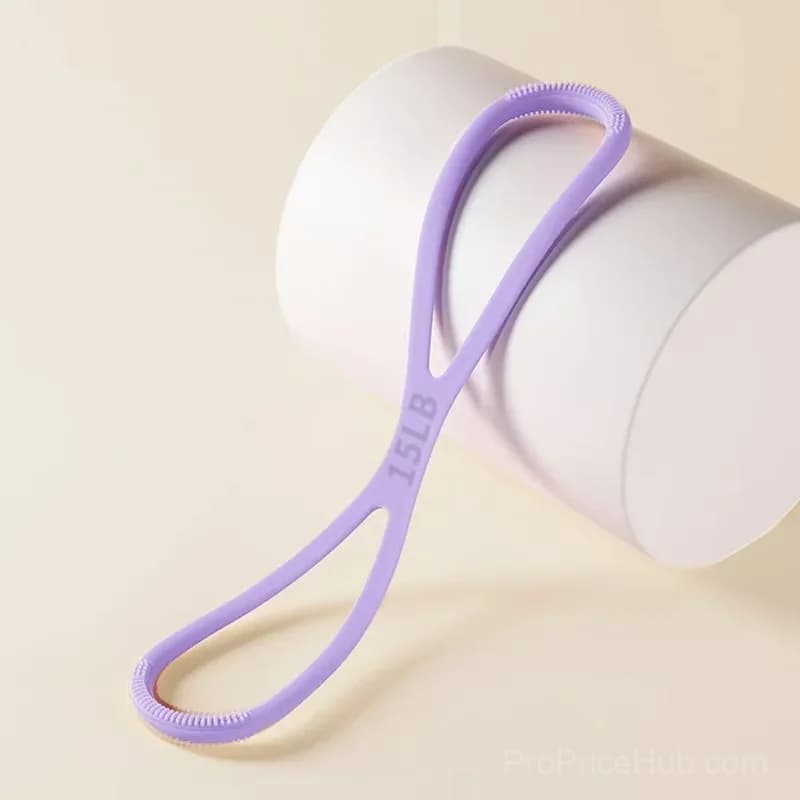 8-Shaped Silicone Resistance Band with Massage Grip, Pink, 15 lb - View 3