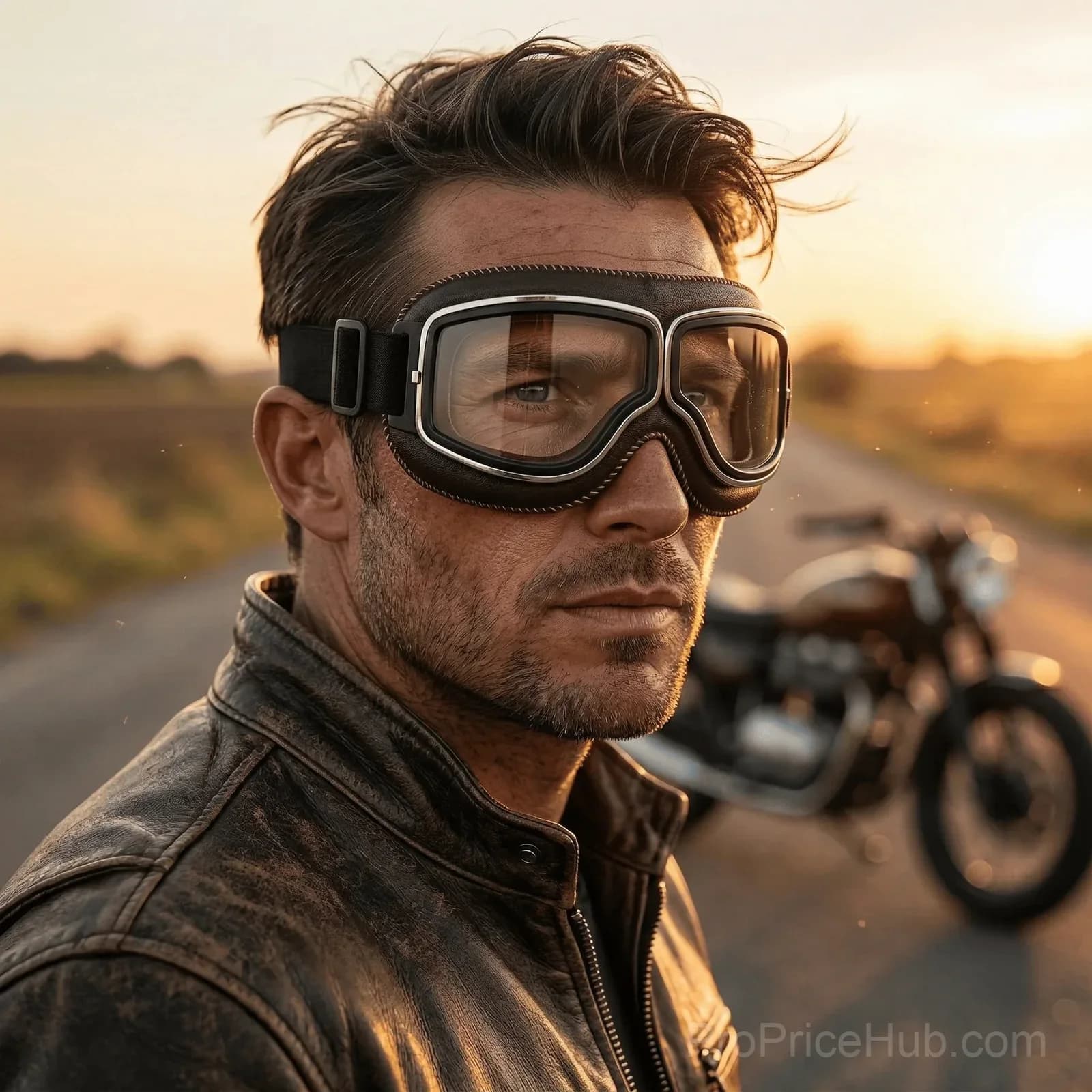OTG Vintage Motorcycle Goggles, Fits Over Glasses - View 2