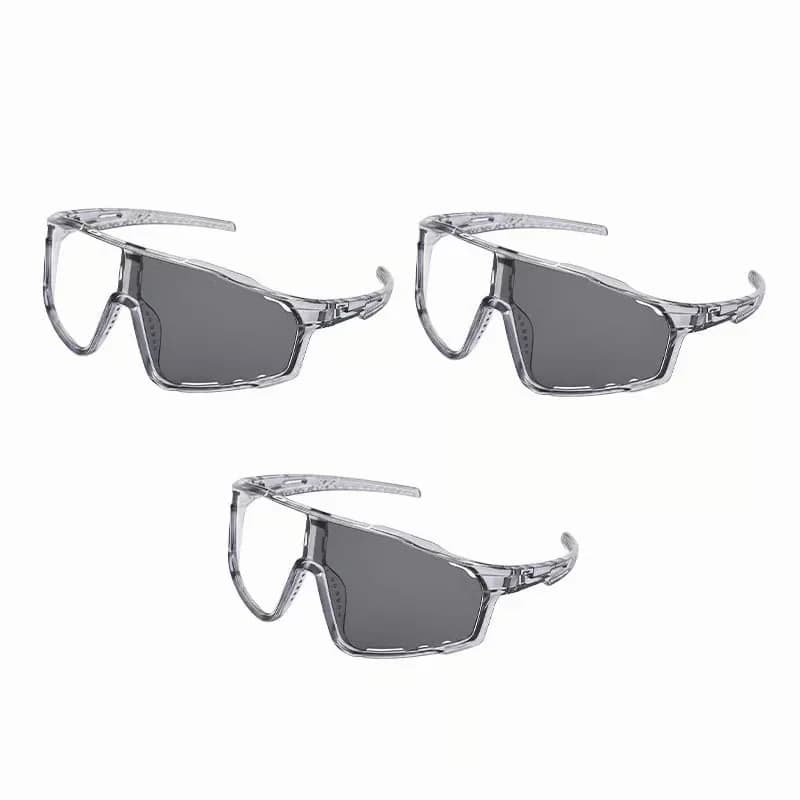 Photochromic UV Protection Sports Sunglasses, Black - View 7