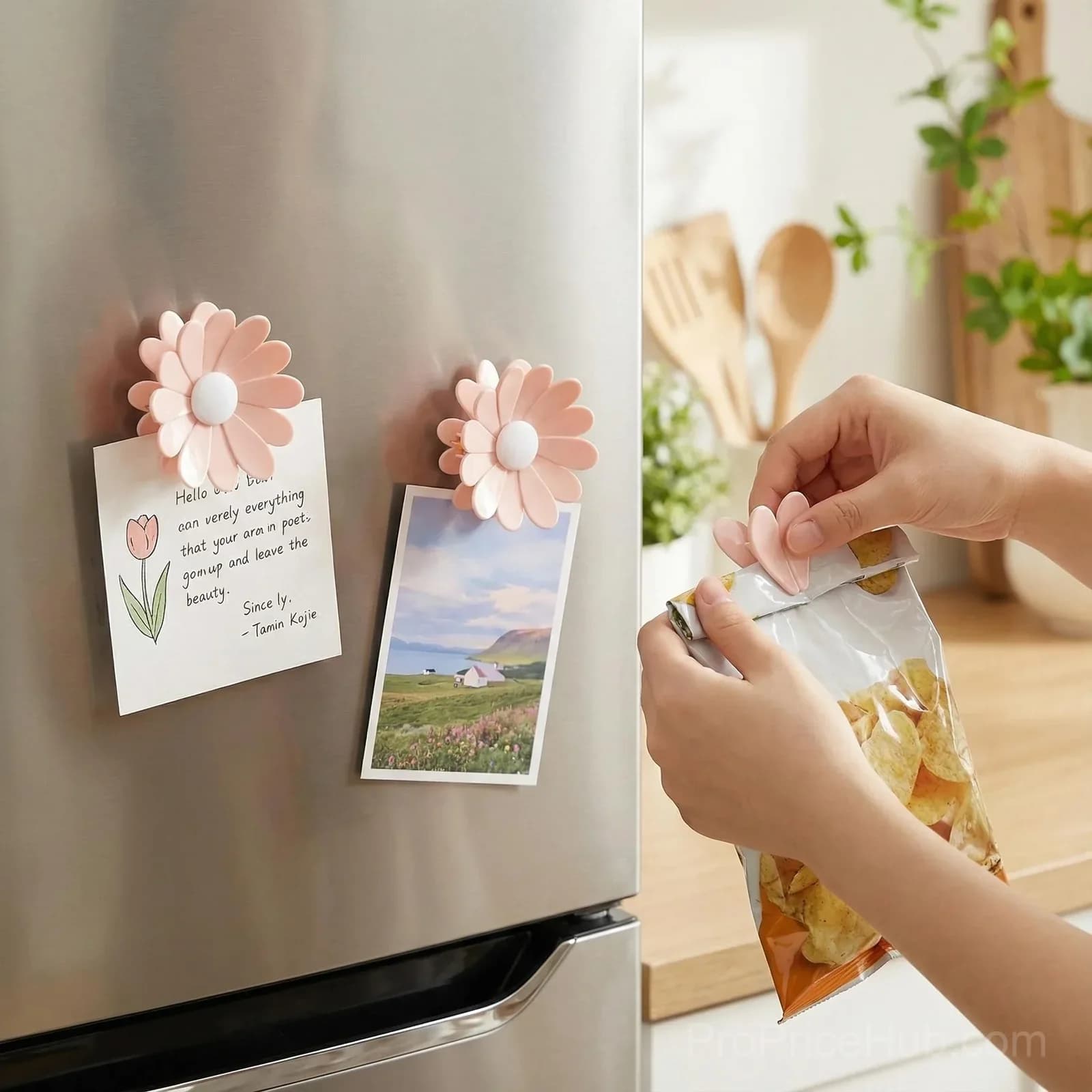Magnetic Chip Clips for Fridge - 6 Bag Clips + 1 Magnetic Base, Cute Food Sealing Clips - View 25