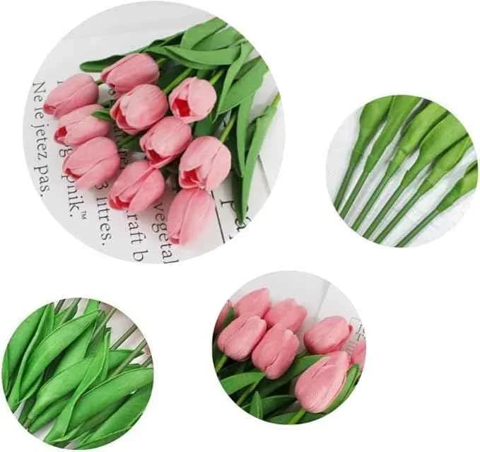 10-Piece UV Resistant Waterproof Faux Tulip Bouquet – Artificial Flowers for Indoor/Outdoor Decor - View 14