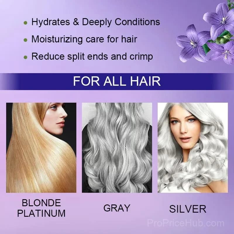 Purple Keratin Hair Mask for Blonde, Silver & Gray Hair, 100g - View 9