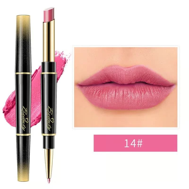 Double-Ended Matte Lip Liner & Lipstick – Waterproof, Non-Fading - View 19