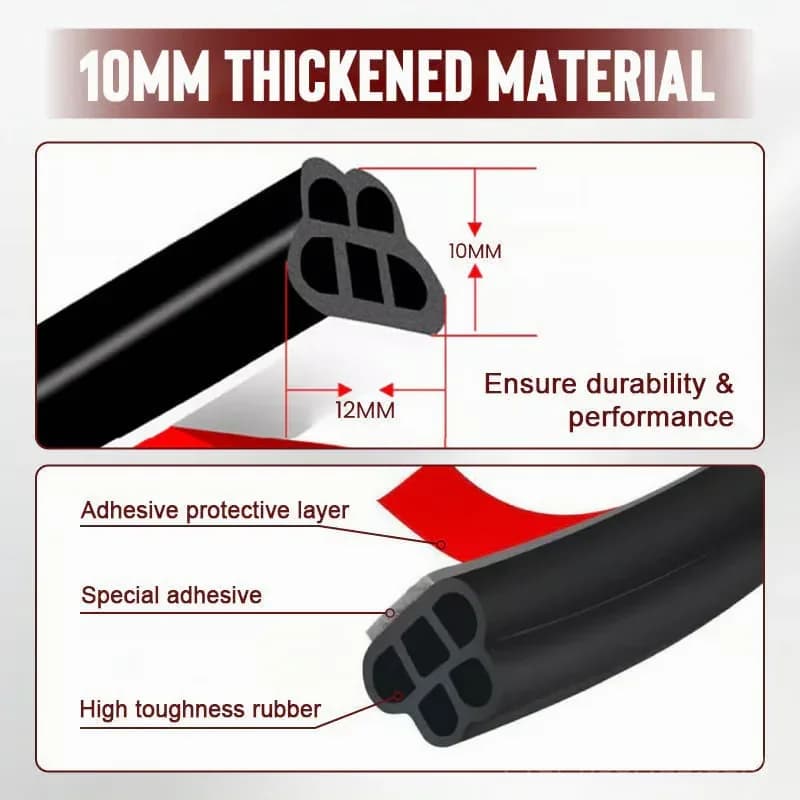 5M Car Rubber Seal Strip for Noise Reduction and Dust Proofing - View 3
