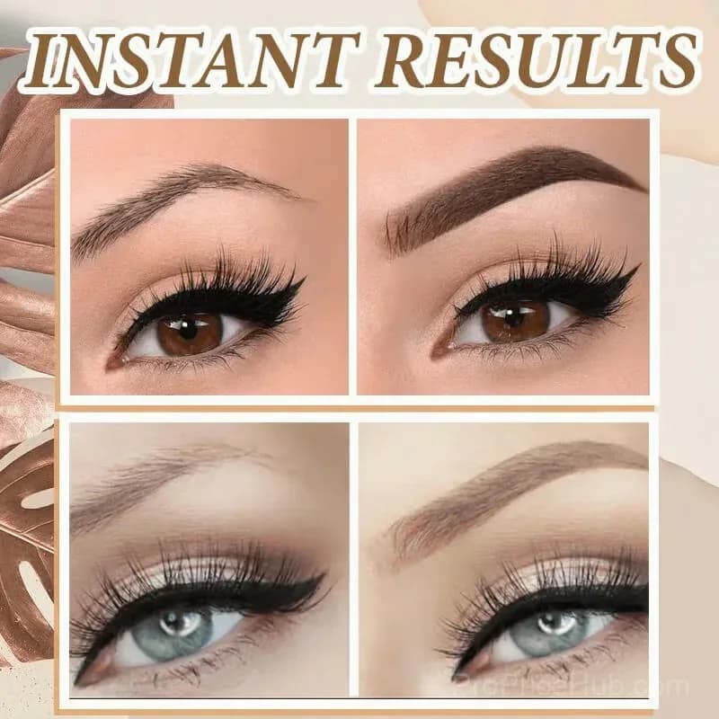 Brow Stamp Set with 10 Templates and 2 Brow Brushes - Dark Brown - View 9