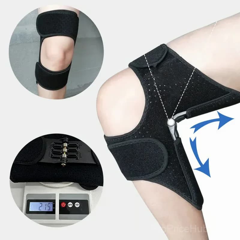 Adjustable Knee Support Brace Set, Black, 2-Pack, Medium - View 7