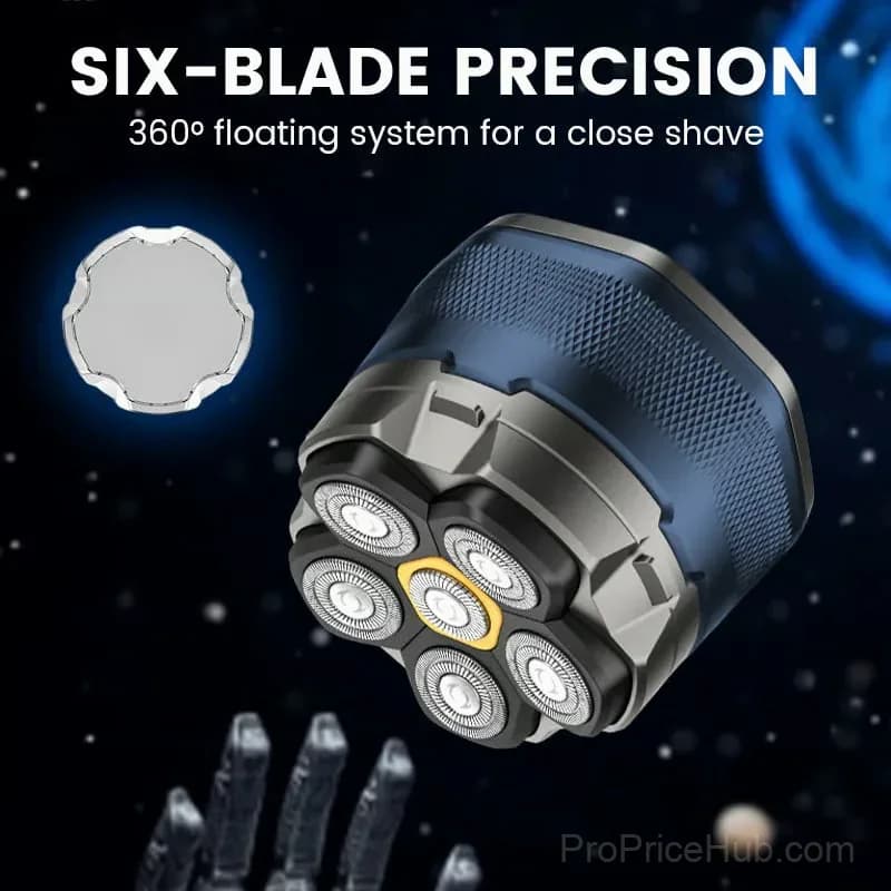 6D Waterproof Razor Kit with Round Handle, Blue - View 8