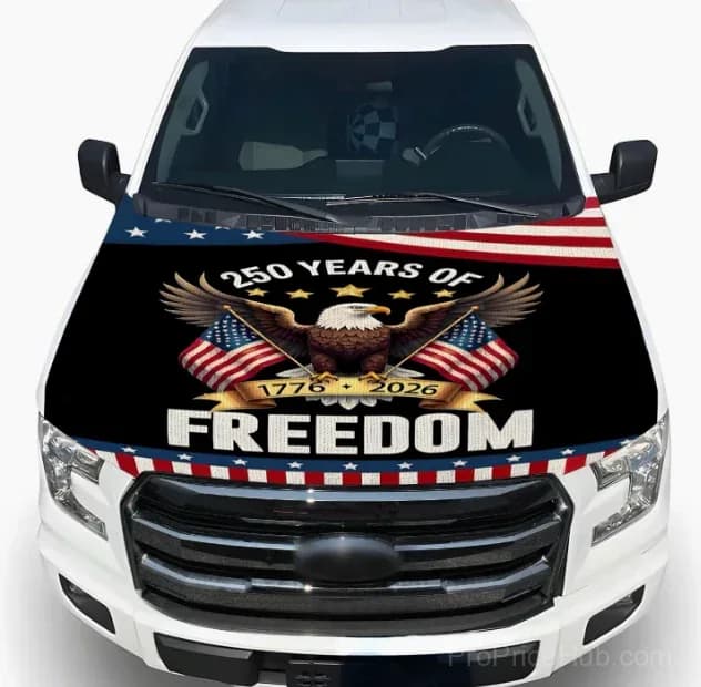 Patriotic American Flag Car Hood Cover - View 11