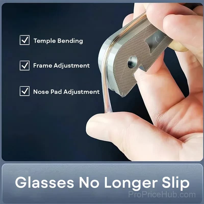 Eyeglass Frame Adjustment Tool, Silver Teardrop Hole - View 6