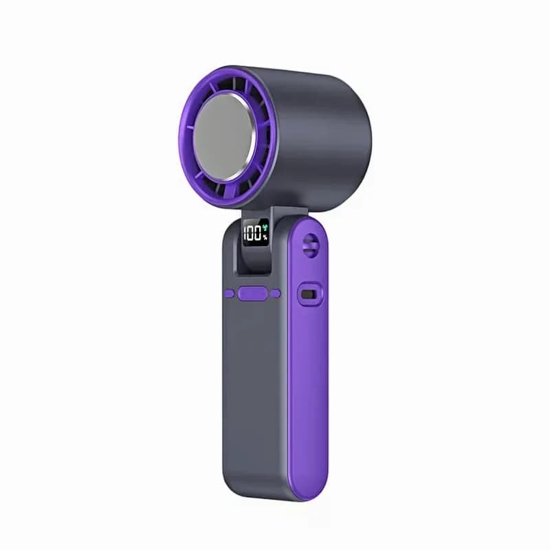 Handheld Semiconductor Cooling Fan, Grey/Purple - View 3