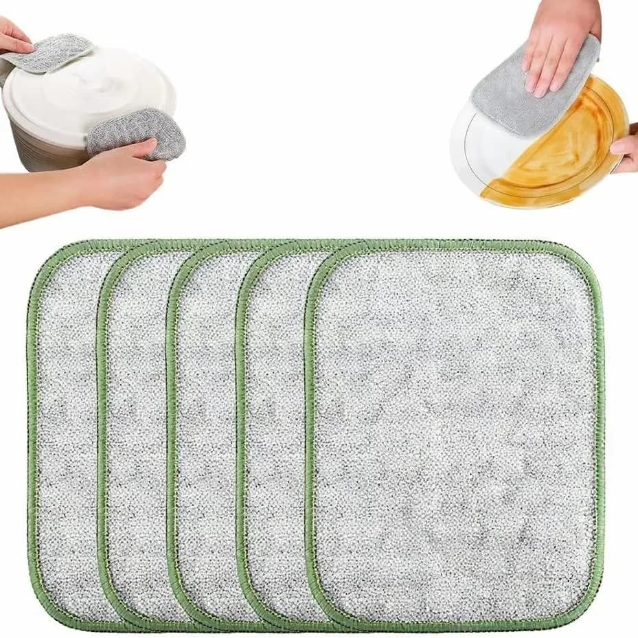 5-Pack Double-Sided Non-Scratch Steel Wire Scrubber Cloths - View 9