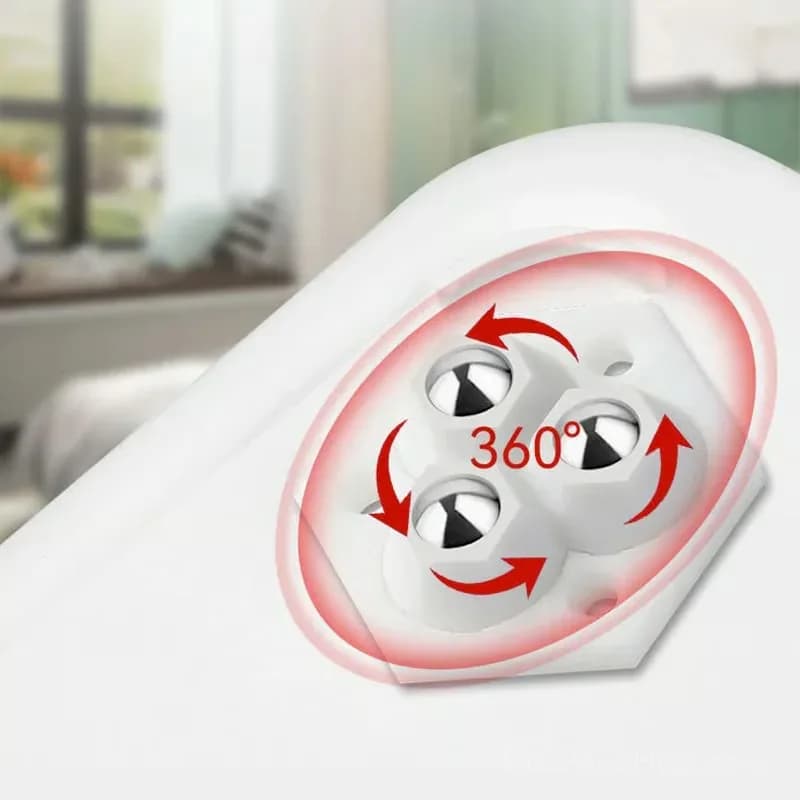 360° Rotating Three-Ball Caster Wheels, White, 4-Pack - View 4