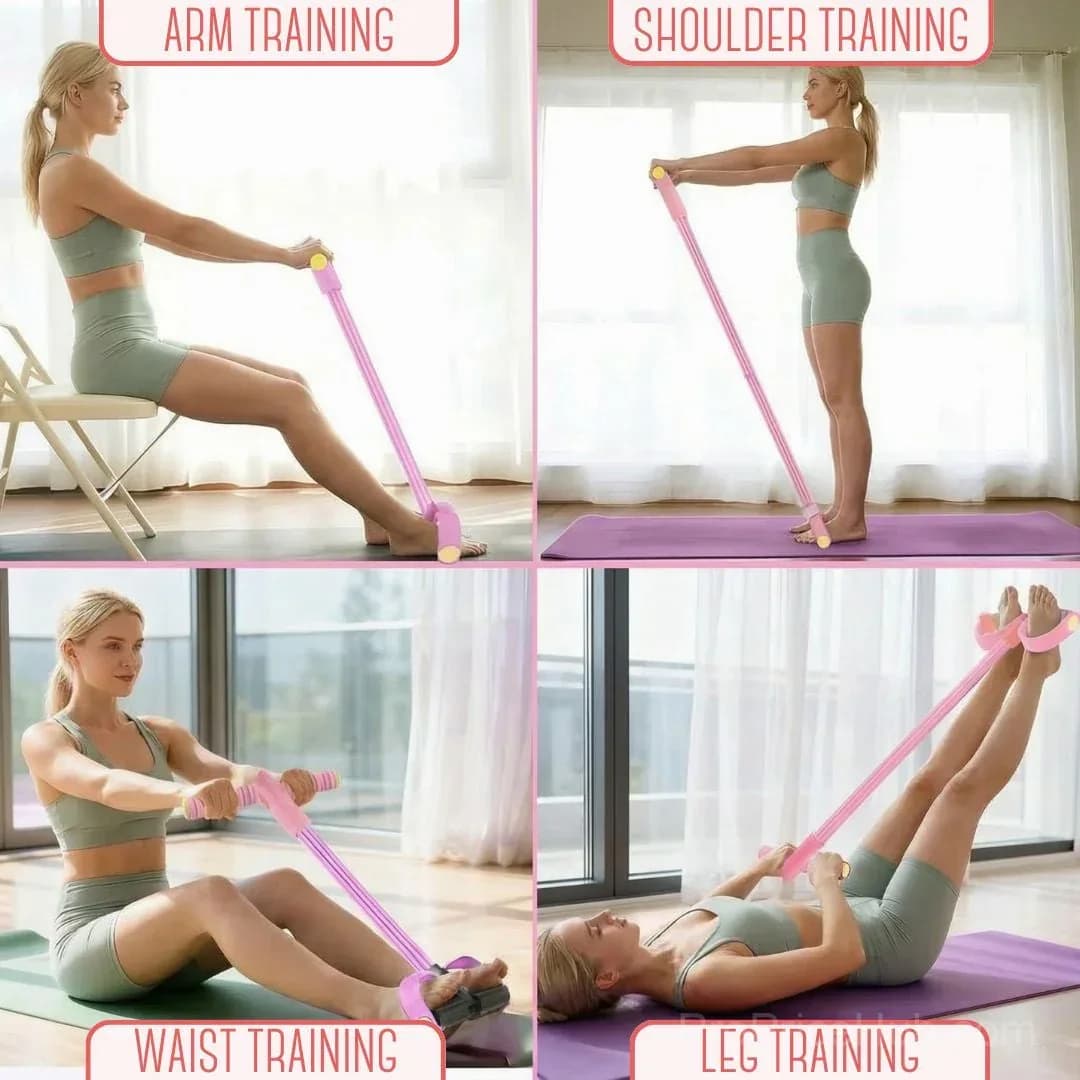 6-Tube Resistance Band Trainer for Full Body Workout - View 4